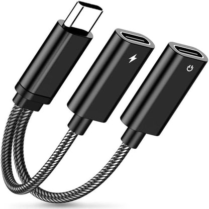 Ownkim 2-in-1 Dual USB-C Audio and Charging Adapter 60W