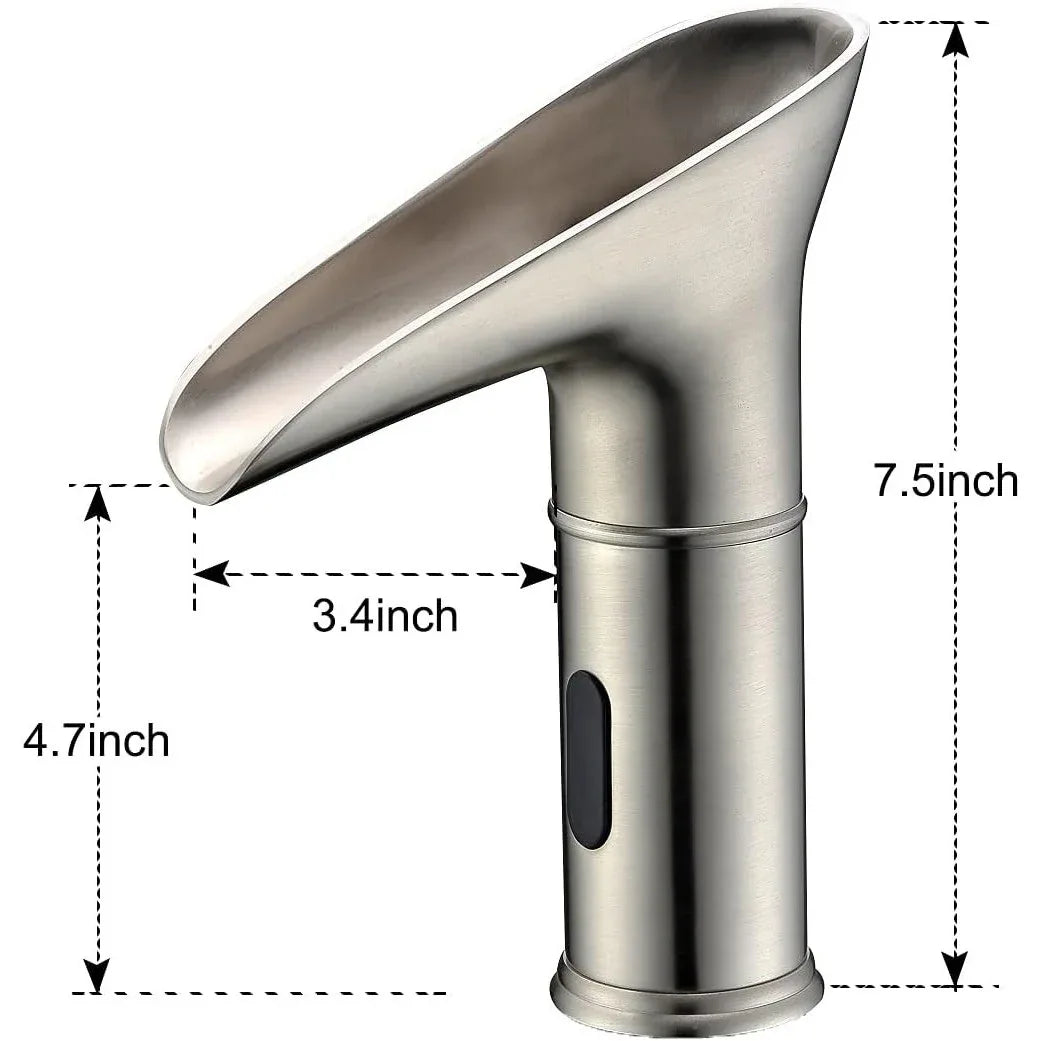 Gangang Brushed Nickel Touchless Waterfall Faucet - Hot & Cold - Gomix Brands Outlet