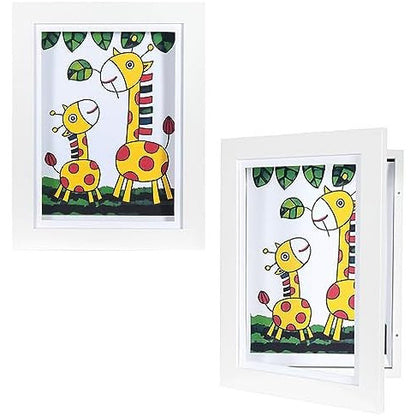 White Kids Art Frame with Storage for A4 Artwork