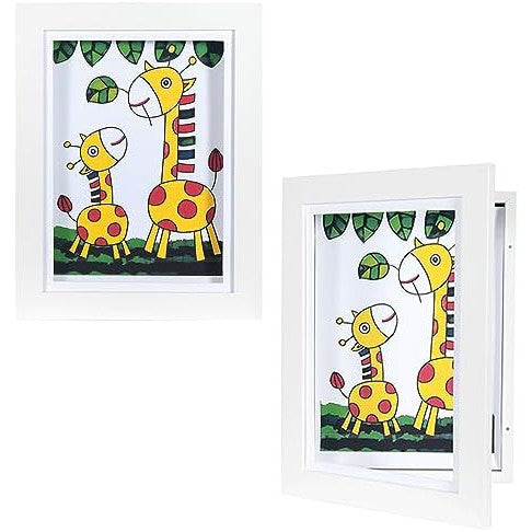 White Kids Art Frame with Storage for A4 Artwork