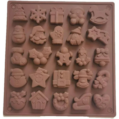 25-Cavity Christmas Silicone Chocolate Mould – Non-Stick Baking Tray - Gomix Brands Outlet