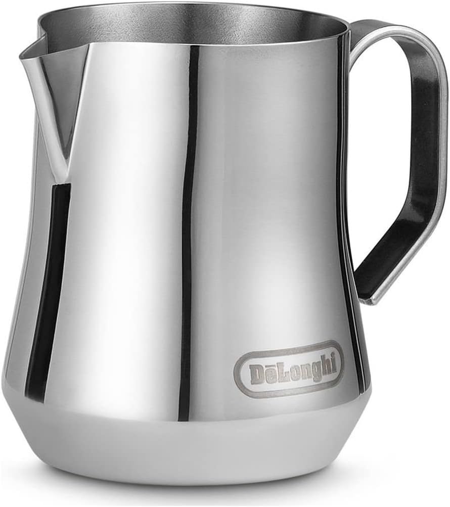 De'Longhi 350ml Brushed Stainless Steel Milk Frothing Jug – Perfect for Lattes