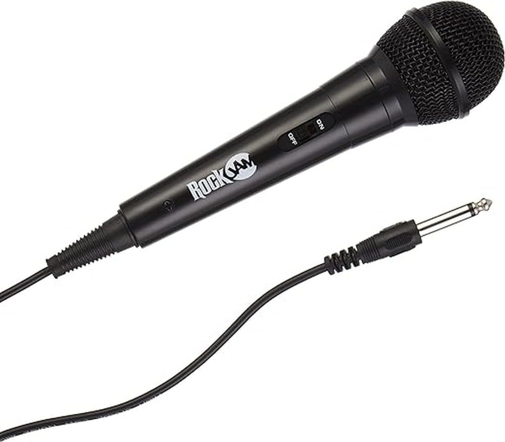 RockJam Unidirectional Karaoke Microphone with 3m Cable Handheld Lightweight