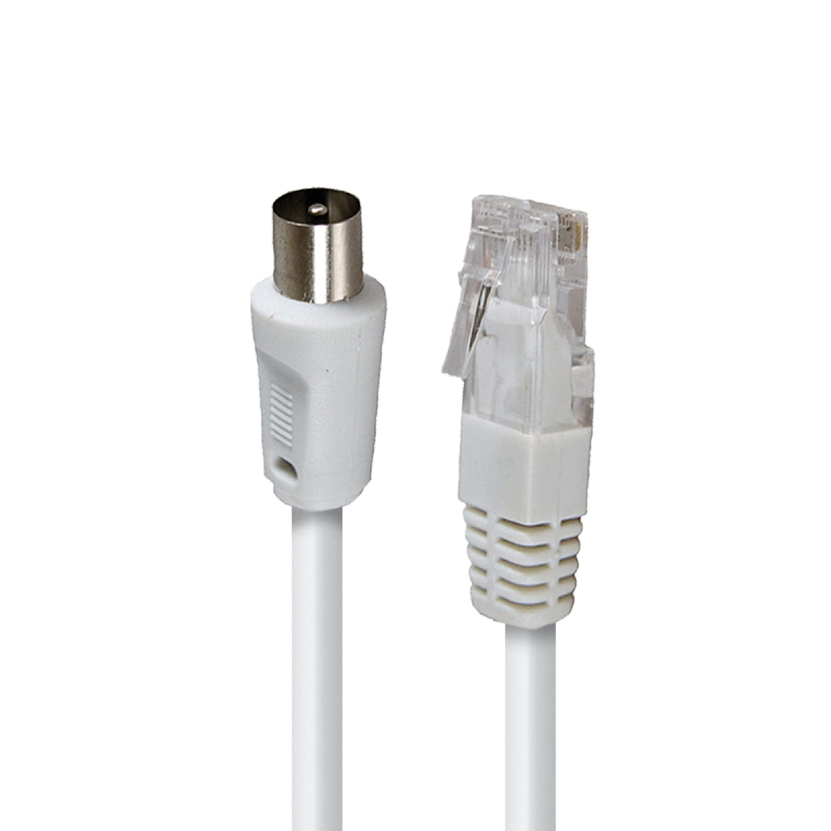 APM France 408025 RJ45 to Coaxial Cable 2m White