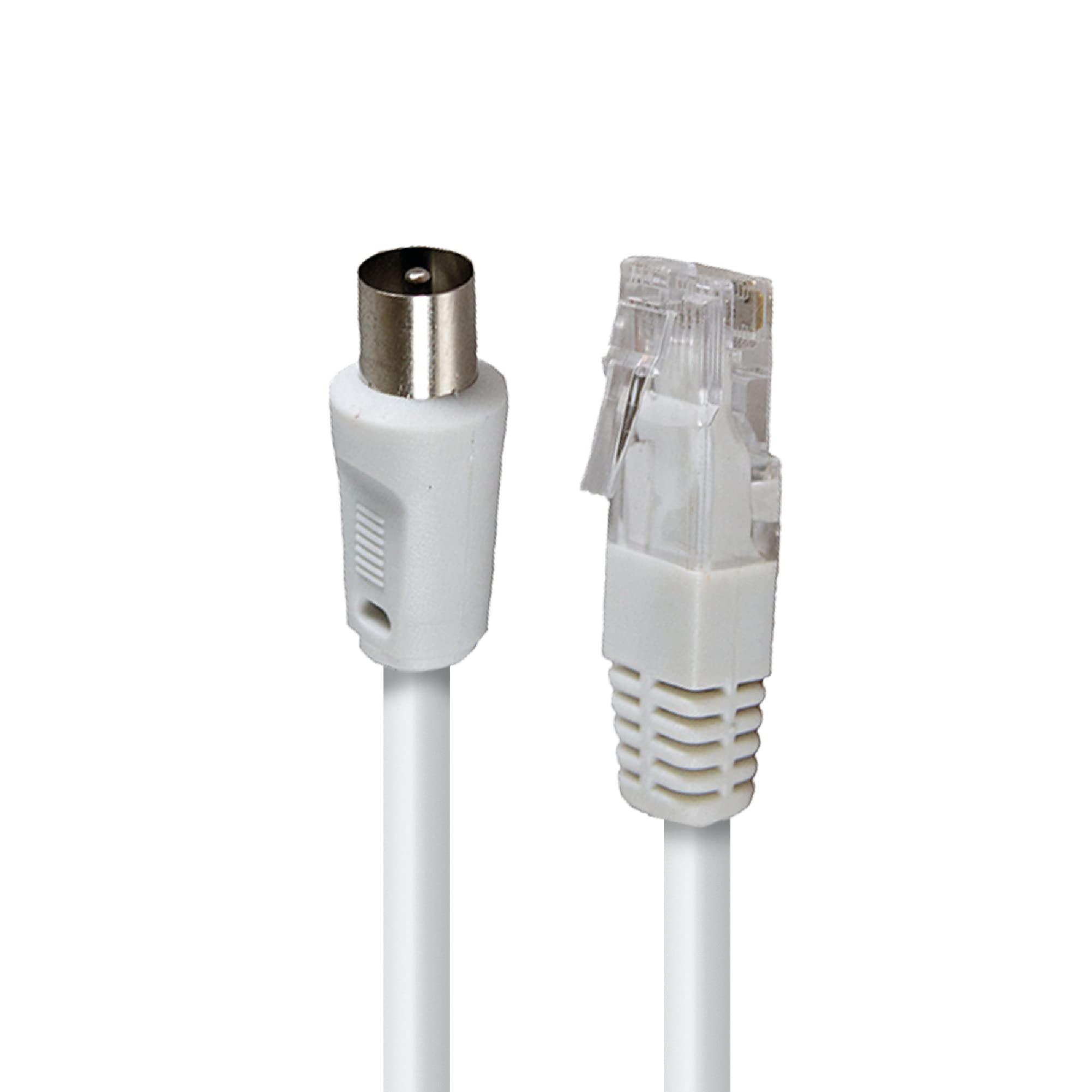 APM France 408025 RJ45 to Coaxial Cable 2m White