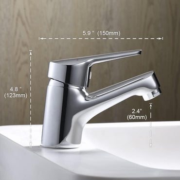 Ibergrif Chrome Basin Tap – Single Lever, Brass Construction, Easy Install