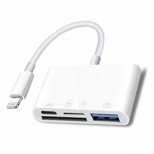 4-in-1 Lightning to SD Card Reader and USB OTG Adapter for iPhone