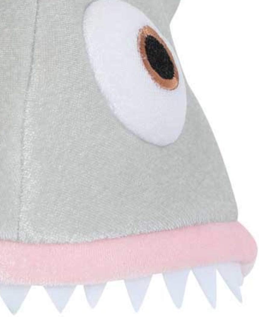 Grey-White Shark Shaped Carnival Hat with Teeth, Eyes & Fins