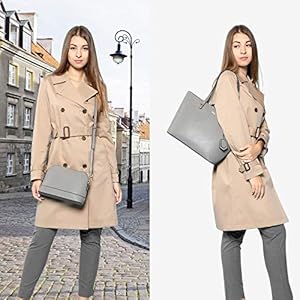 LOVEVOOK Women's Stylish 3-Piece Tote Satchel Shoulder Bag Set with Wallet