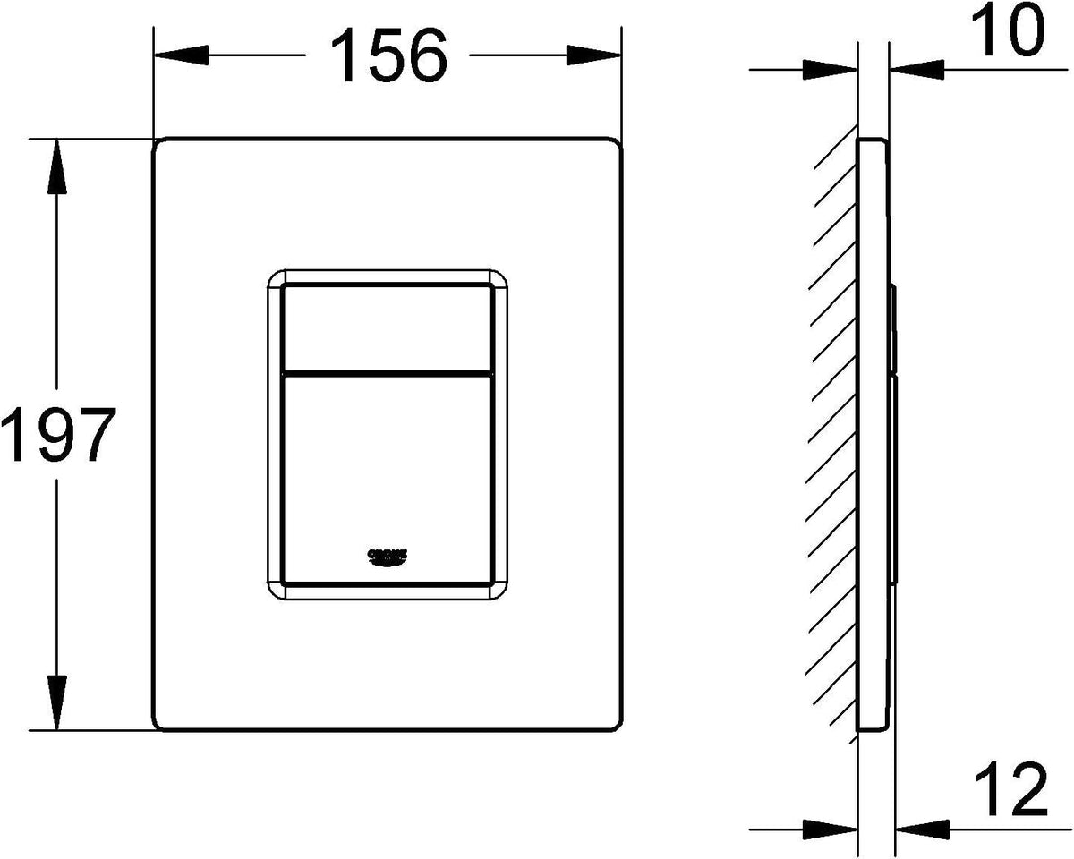 GROHE Even Matt Black Flush Plate for GD2 Cisterns