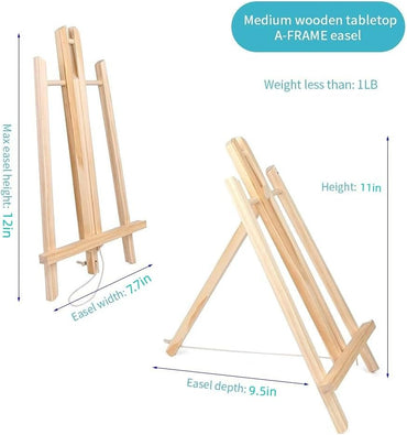 HXSEMAYIG 30 cm Wooden Artist Easel – Foldable Portable Art Stand