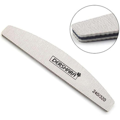 DERSHARA Professional Double-Sided 80/100 Grit Nail Files Manicure Buffer 15-Piece Set