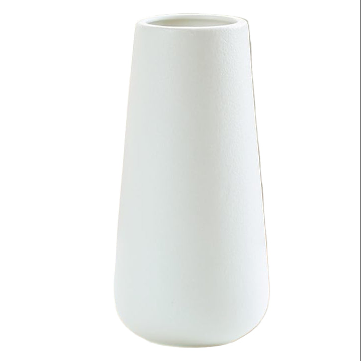 White Matte Ceramic 20cm Modern Vase for Flowers and Pampas