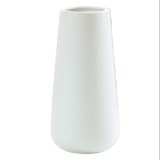 White Matte Ceramic 20cm Modern Vase for Flowers and Pampas