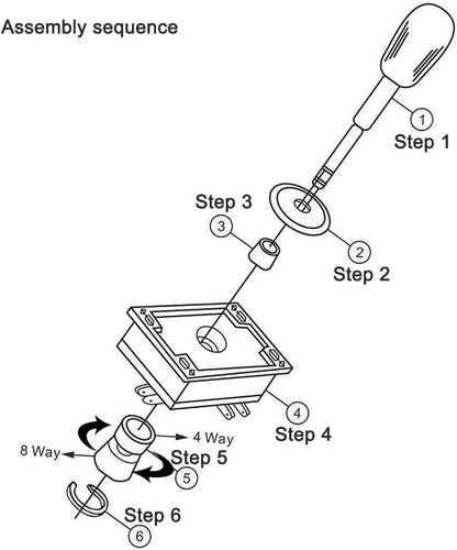 EG STARTS American Style Arcade Competition 2-Pin Joystick 8-Way Operation PC Compatible