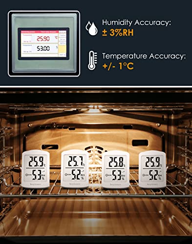 hoyiours HP01W Digital Indoor Room Thermometer Hygrometer 3-Pack White