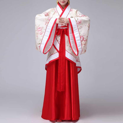 Elegant Floral Hanfu Dress for Women – Traditional Chinese Han Dynasty Style