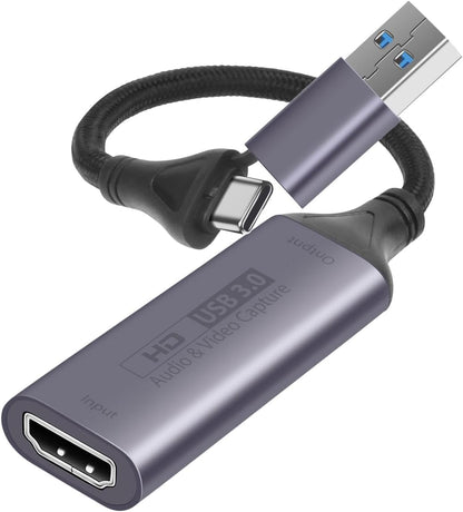 AXFEE Video Capture Card HDMI to USB-C 4K 1080P for PS5 Switch Xbox