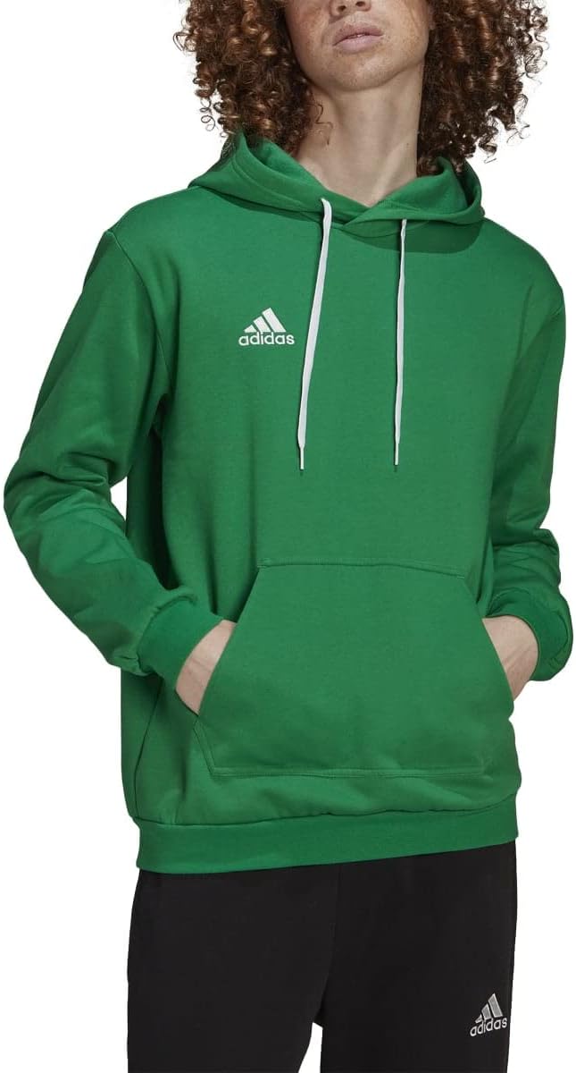 Adidas Men's Hooded Sweatshirt Team Green White Performance Hoodie