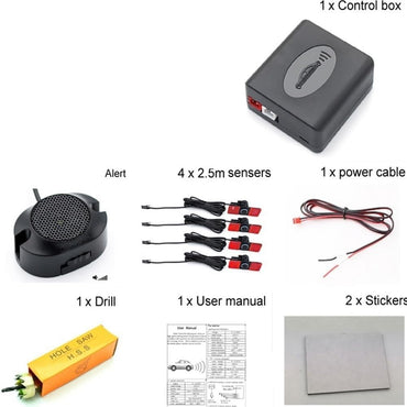 WXPYAQT PZ200-XK-16.5 Car Parking Sensor Kit 4 Sensors Reverse Radar Sound Alert