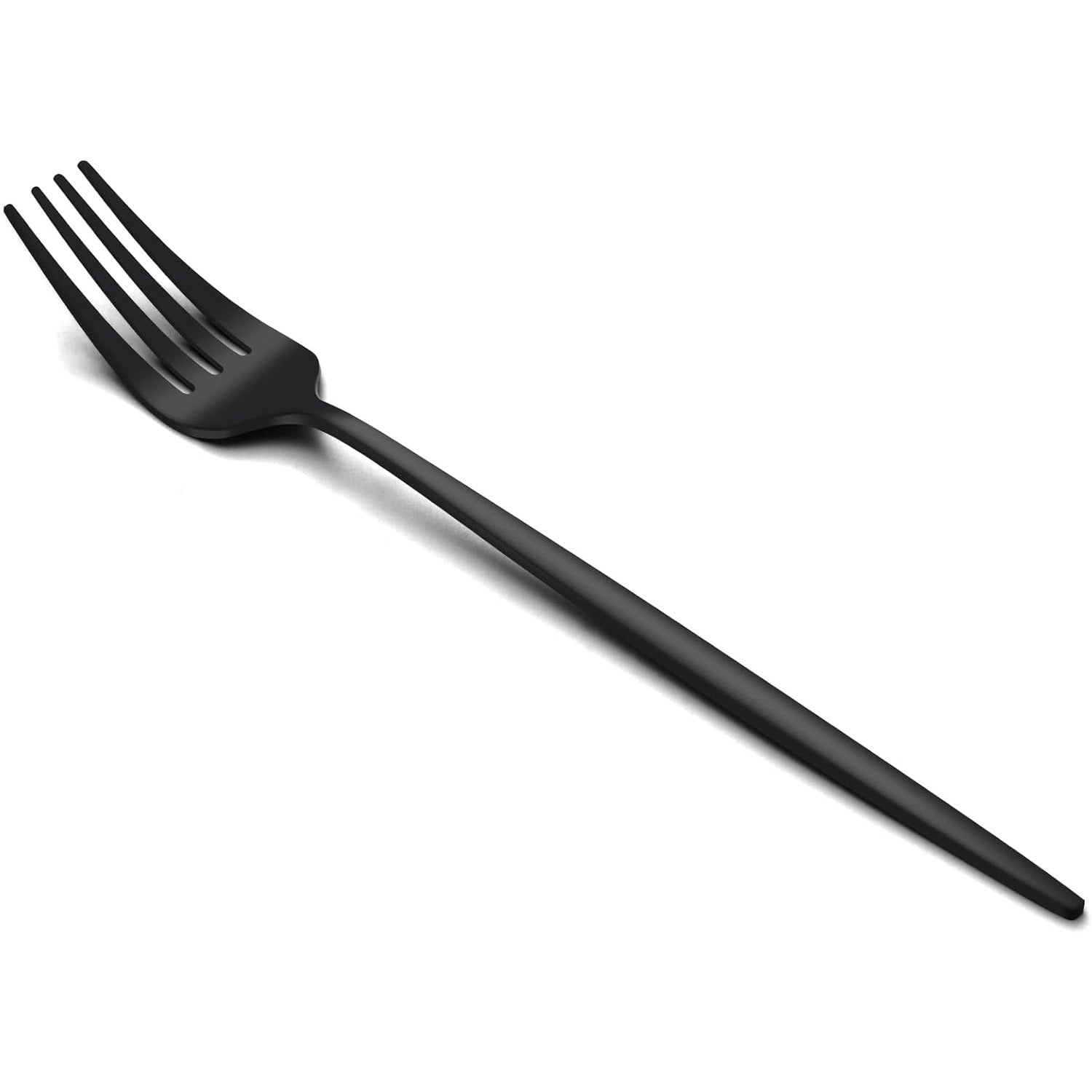 Pleafind 24-Piece Black Stainless Steel Dinner Fork Set