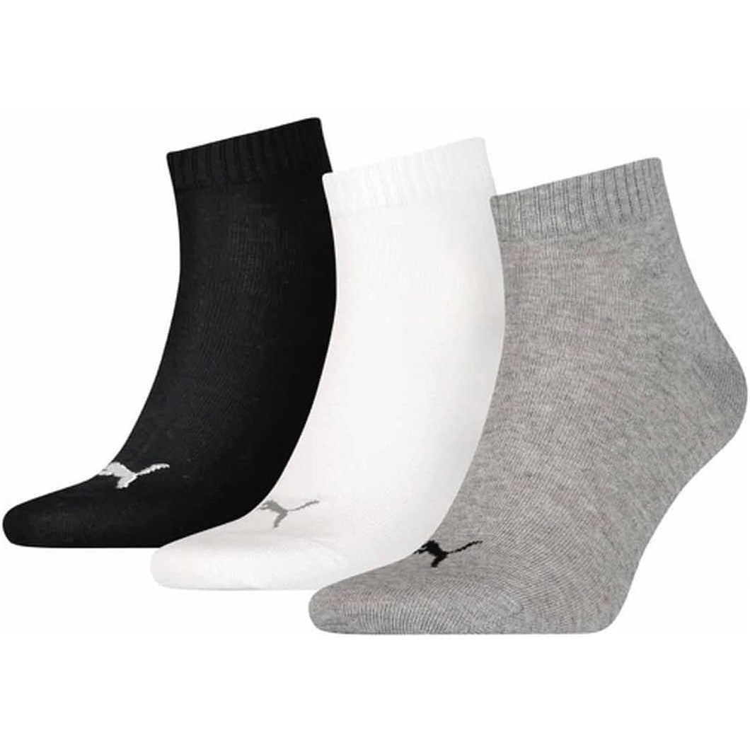 PUMA Unisex Grey Quarter Socks Pack of Three – Comfortable Cotton