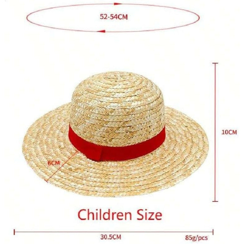 Luffy Straw Hat – Monkey D. Luffy Costume Cap – Natural Straw Cosplay Hat