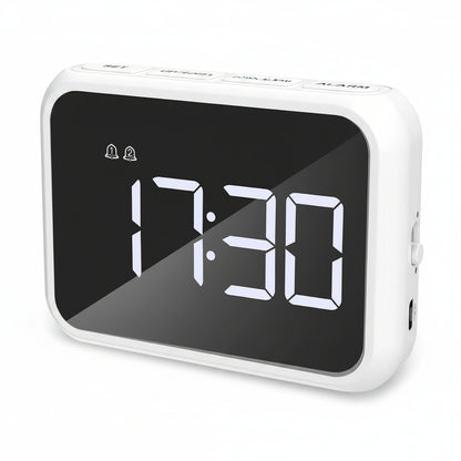 KeeKit Digital Alarm Clock 4in LED Display USB 2 Alarms 3 Brightness 3 Volume Levels