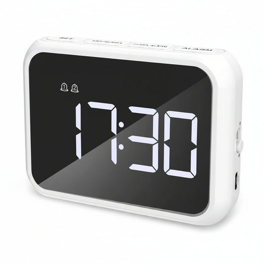 KeeKit Digital Alarm Clock 4in LED Display USB 2 Alarms 3 Brightness 3 Volume Levels