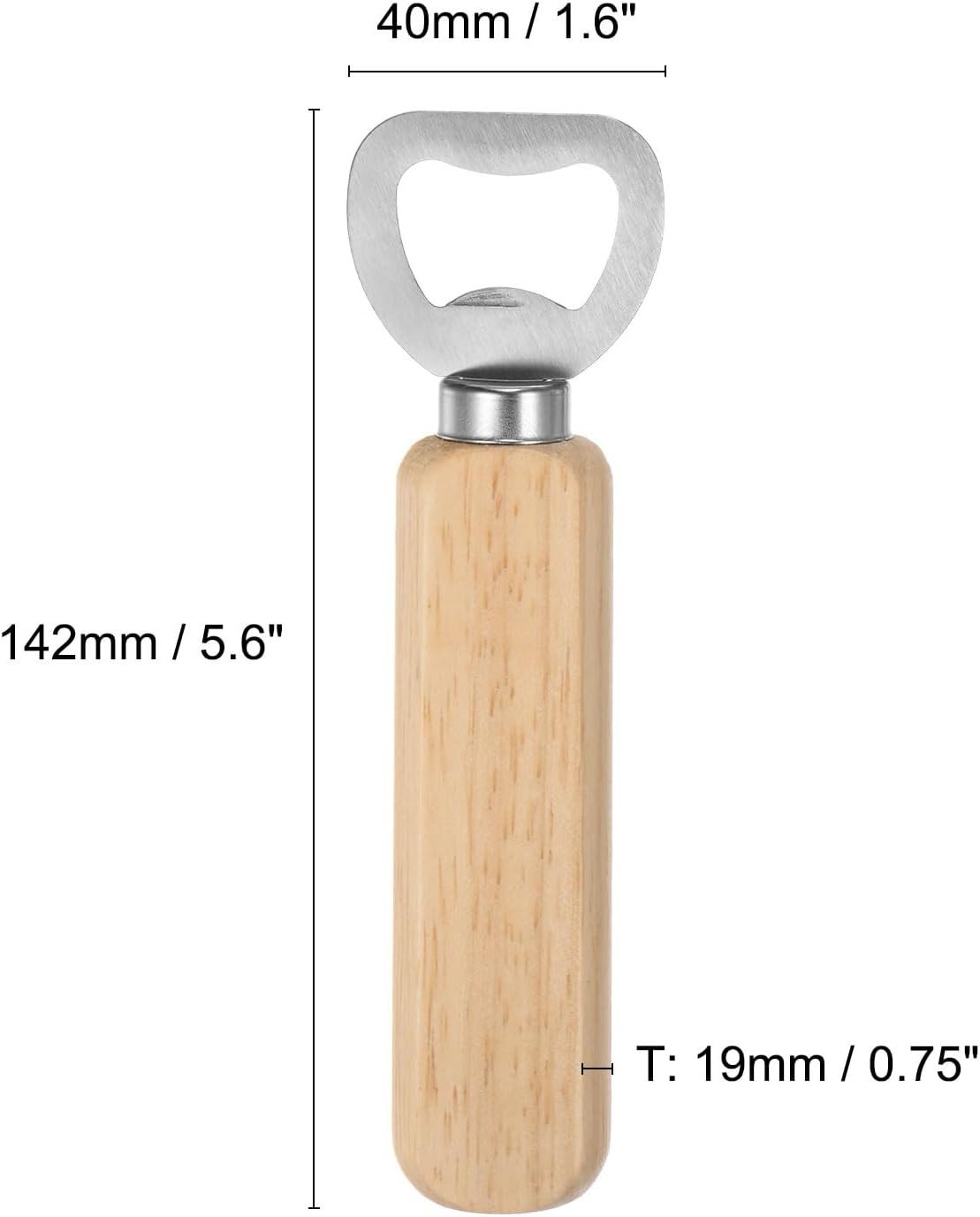 HARFINGTON Stainless Steel Bottle Opener with Wooden Grip – 30 Pack