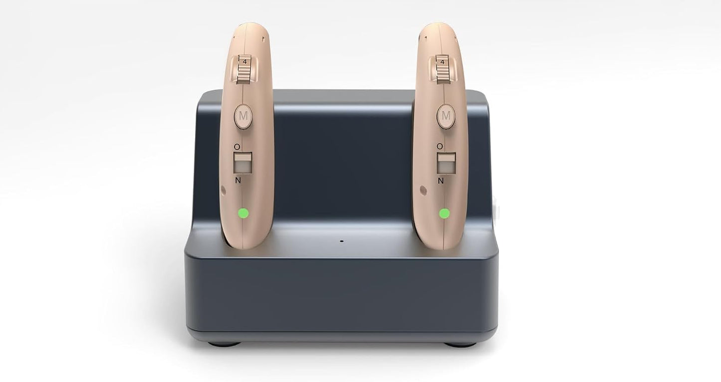 Glorified Mary Rechargeable Hearing Amplifier 2-Pack Digital Noise Cancelling BTE for Seniors