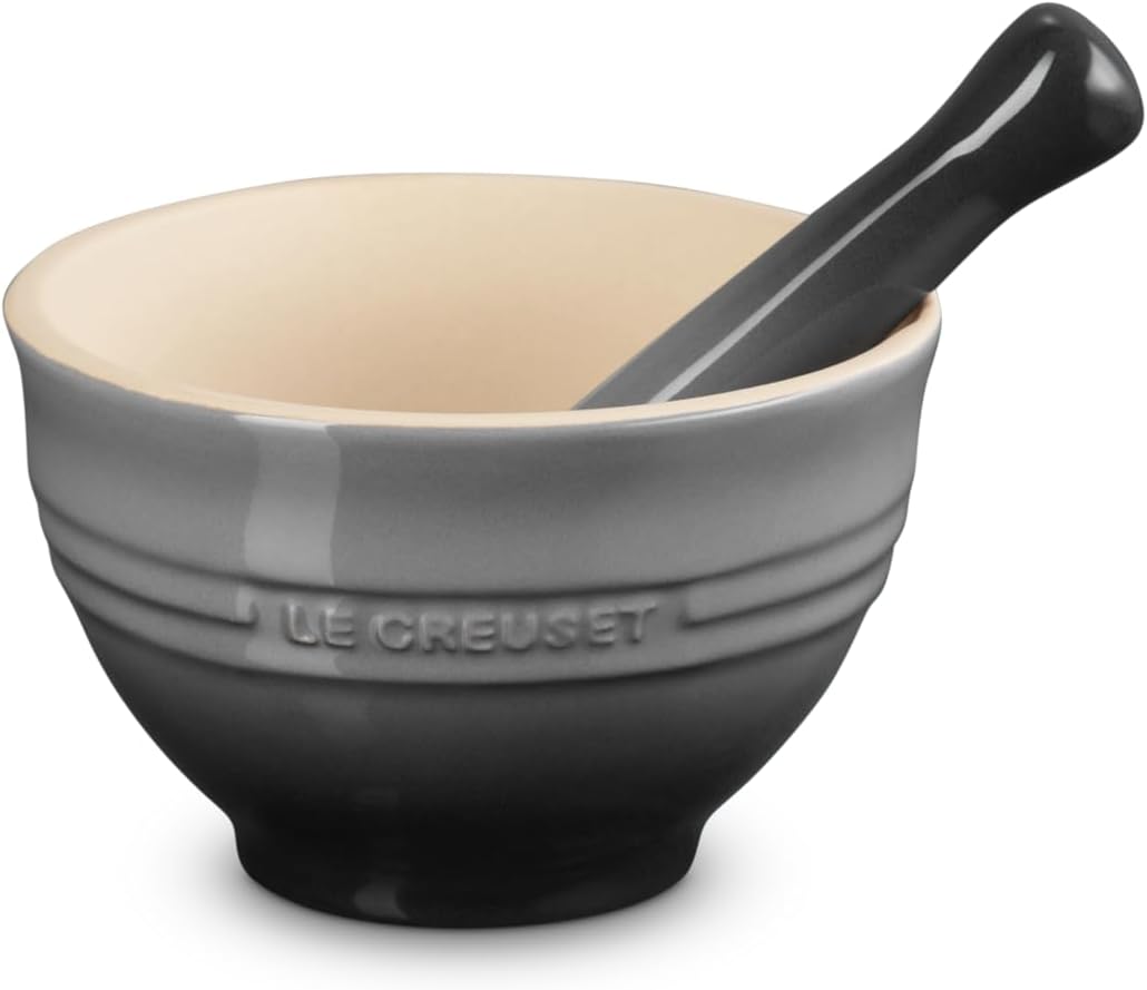 LE CREUSET Flint 300ml Stoneware Mortar & Pestle – Premium Kitchen