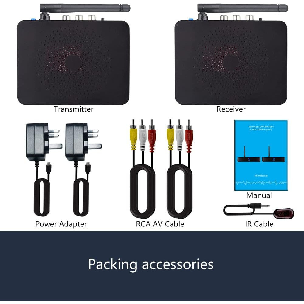 5.8GHz 8-Channel Wireless RCA Video Audio Transmitter with IR Remote