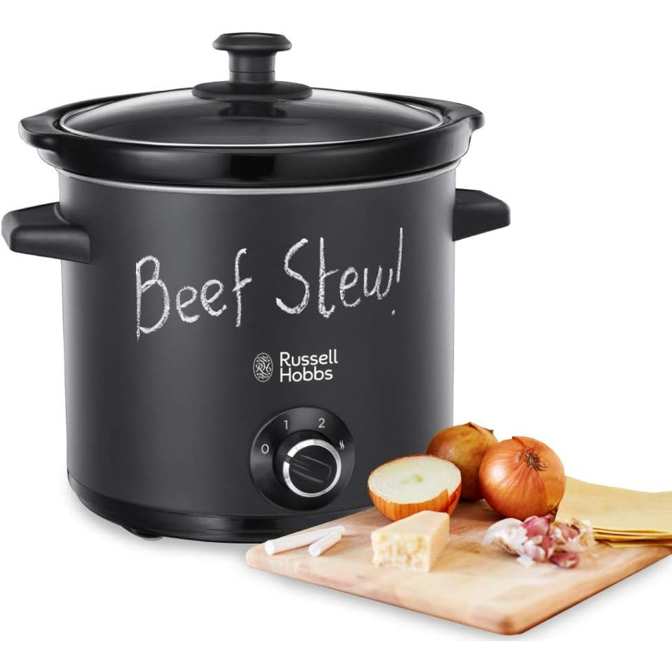 Russell Hobbs Chalkboard Slow Cooker 3.5L Black - Fun Family Meals