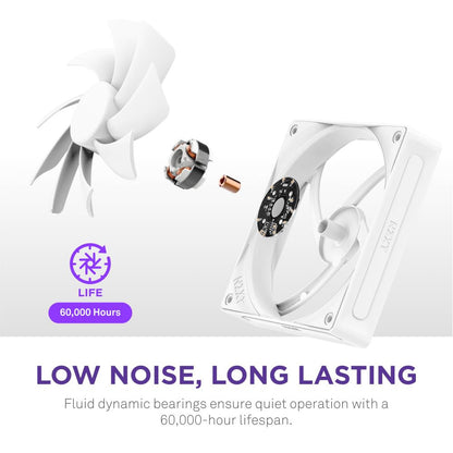 NZXT F120Q 120mm Quiet Airflow Fan – White