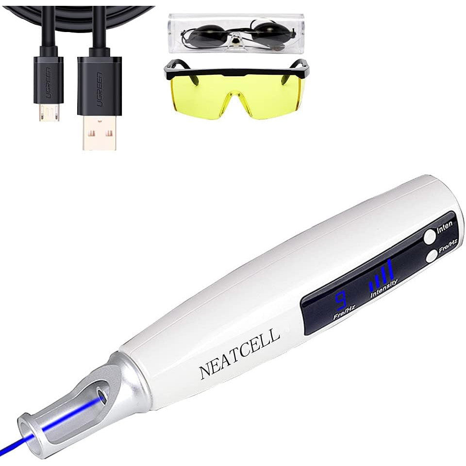 NEATCELL Rechargeable Blue Light Pen with Dual Glasses Set