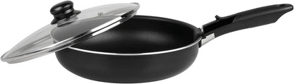 Sitram Aluminium Frying Pan with Removable Handle and Glass Lid