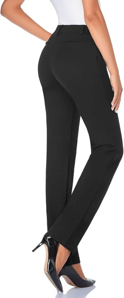 Tapata Women's Stretchy Straight Dress Pants with Pockets - Gomix Brands Outlet