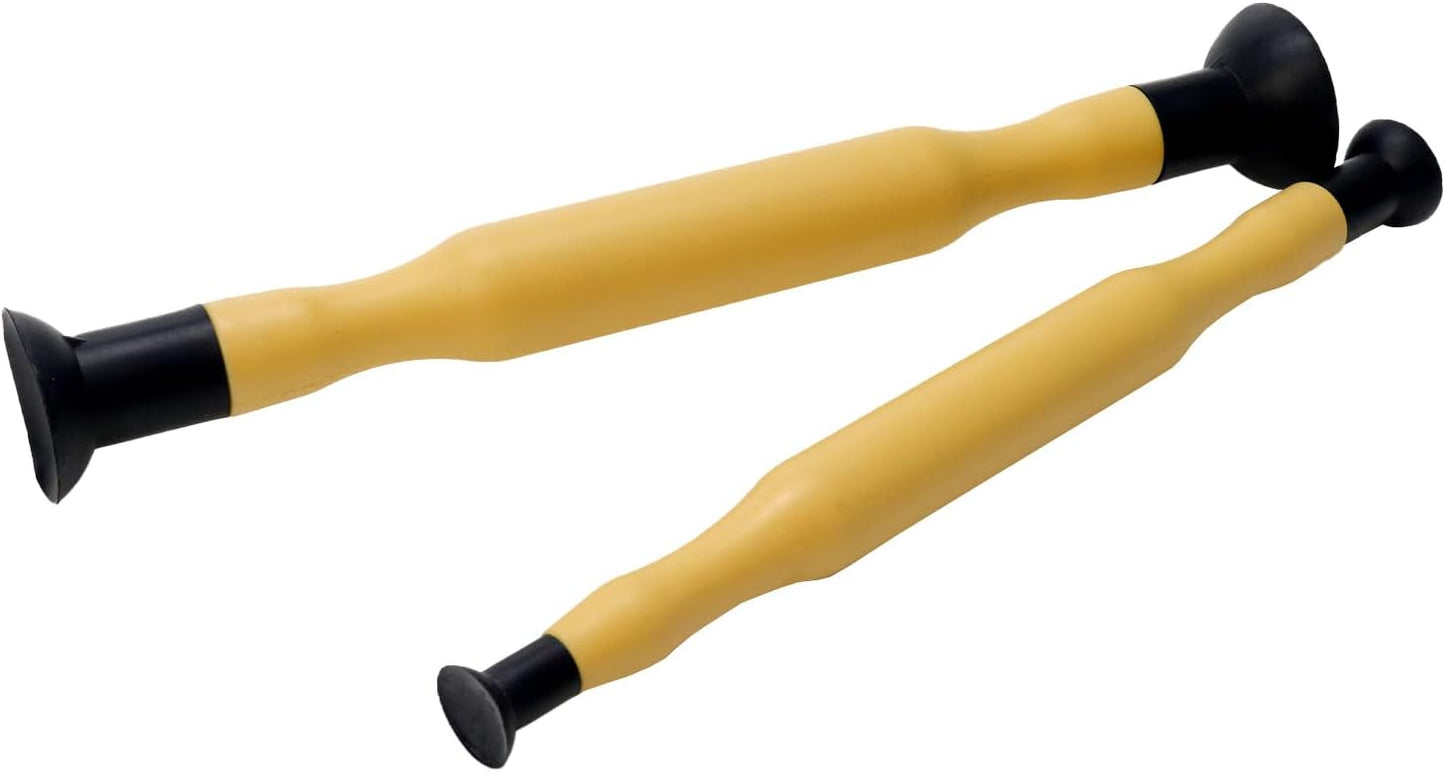 Dnyta 2pcs Valve Lapping Tool with 4 Suction Plates – Yellow, High‑Quality Rubber for Automotive Maintenance