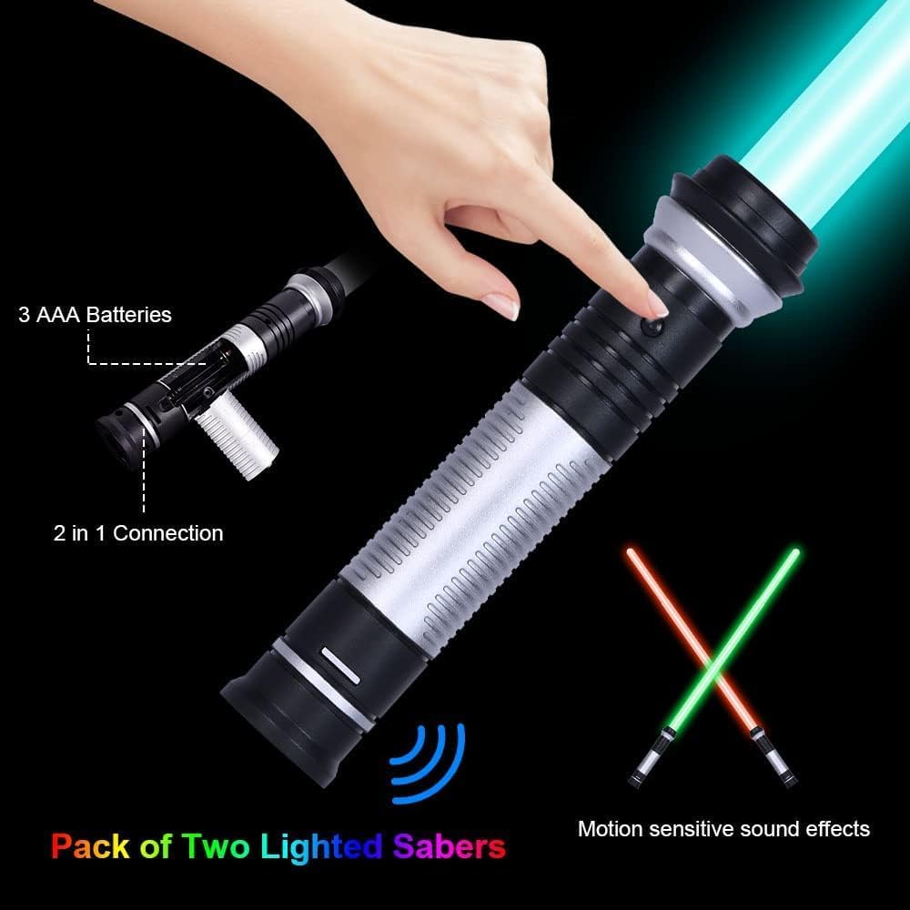 Kimimara Retractable LED Light Up Saber with Sound 7 Colors