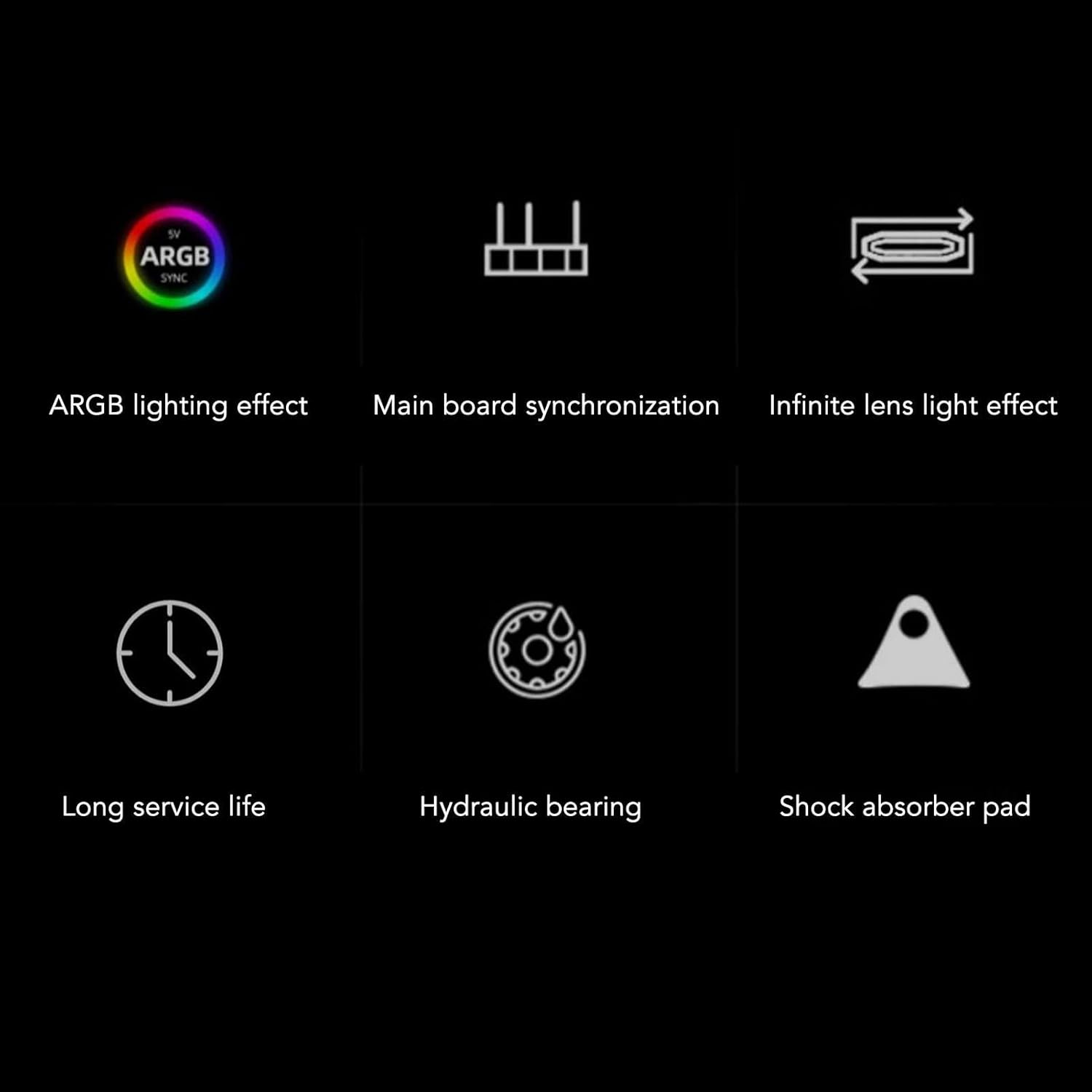 GOWENIC ARGB 140mm Reversed Black Fan with Quiet LED Cooling
