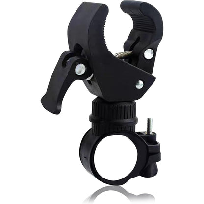 Universal 360° Rotating Bike Light Mount – Black, Fits 20-35mm Handlebars