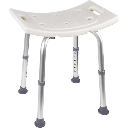 Ez2Care Adjustable Non-Slip Shower Chair with Suction Feet - 300lb Capacity