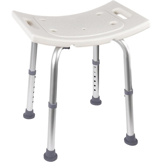 Ez2Care Adjustable Non-Slip Shower Chair with Suction Feet - 300lb Capacity