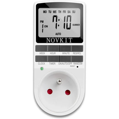 NOVKIT Digital Plug Socket Timer with 18 On/Off Programs, Countdown Feature - Gomix Brands Outlet