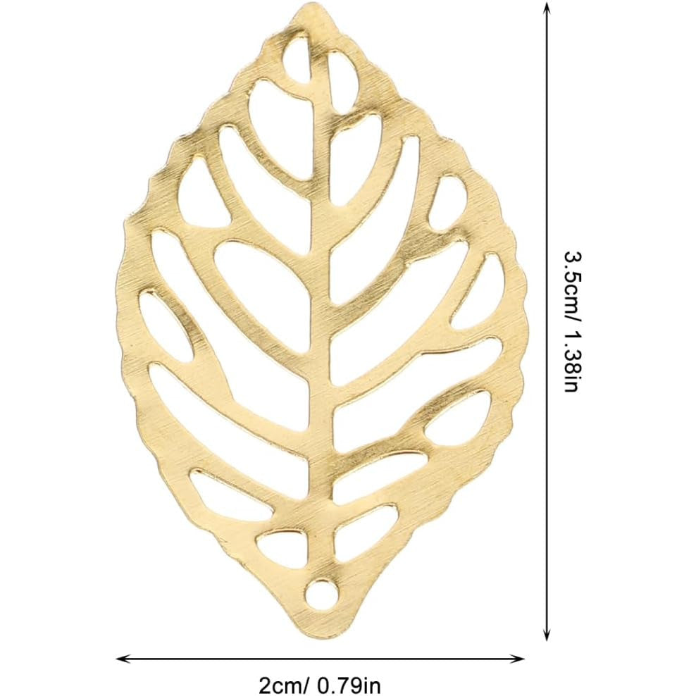 100 Pieces Golden Alloy Tree Leaf Charms for DIY Jewelry Crafting
