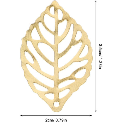 100 Pieces Golden Alloy Tree Leaf Charms for DIY Jewelry Crafting