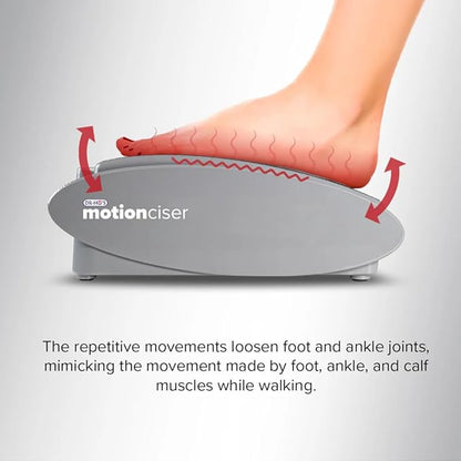 Gray 'motionciser' device with a foot on a white background