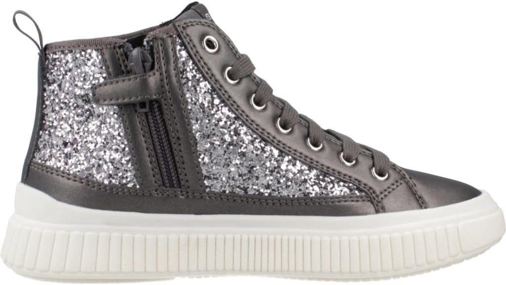 Geox Laquinny Girls Breathable Black Basketball Trainer Size 35 EU