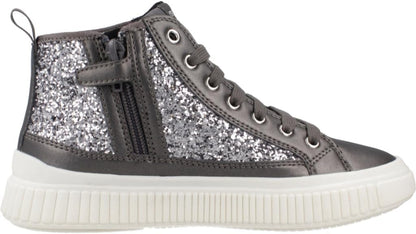 Geox Laquinny Girls Breathable Black Basketball Trainer Size 35 EU